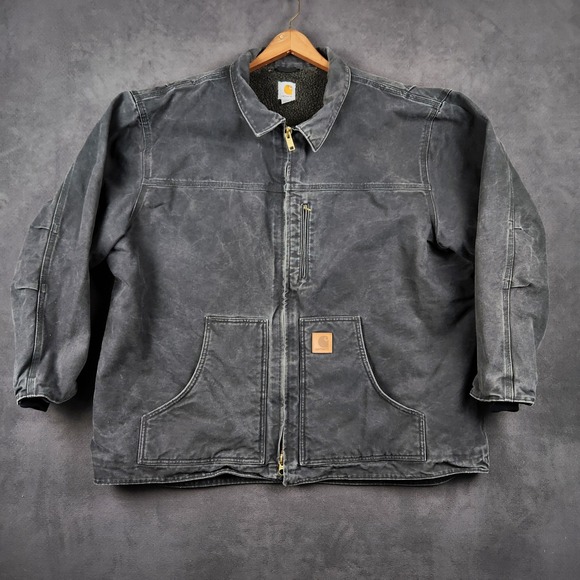 Carhartt Sherpa Lined Sandstone Ridge Coat C61‎ Black Chore Barn Mens 3XL